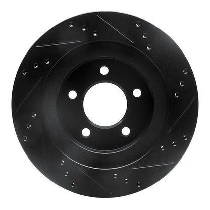 R1 Concepts R1 98-04 Chrysler 300M Front Left Drilled & Slotted Black Brake Rotor
