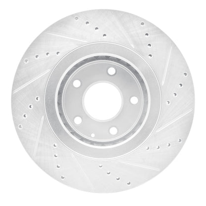 R1 Concepts R1 16-25 Mazda CX-5 Front Left Drilled & Slotted Silver Brake Rotor