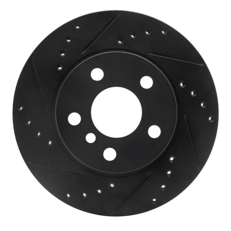 R1 Concepts R1 14-21 BMW i3 Front Left Drilled & Slotted Black Brake Rotor