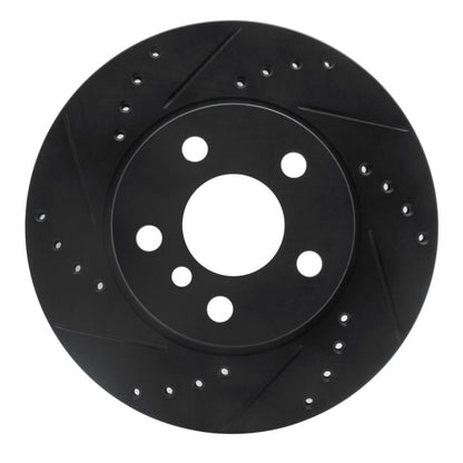 R1 Concepts R1 14-21 BMW i3 Front Left Drilled & Slotted Black Brake Rotor