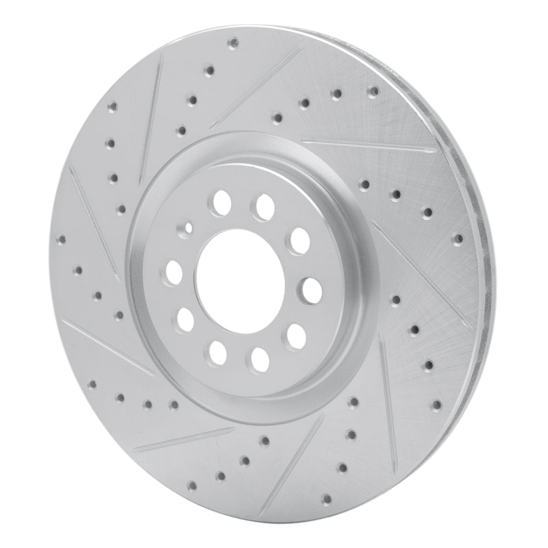 R1 Concepts R1 00-06 Audi TT Front Left Drilled & Slotted Silver Brake Rotor