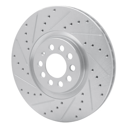 R1 Concepts R1 00-06 Audi TT Front Left Drilled & Slotted Silver Brake Rotor