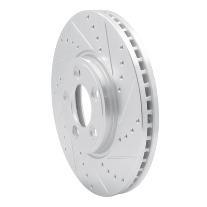 R1 Concepts R1 06-08 Jaguar S-Type Front Right Drilled & Slotted Silver Brake Rotor