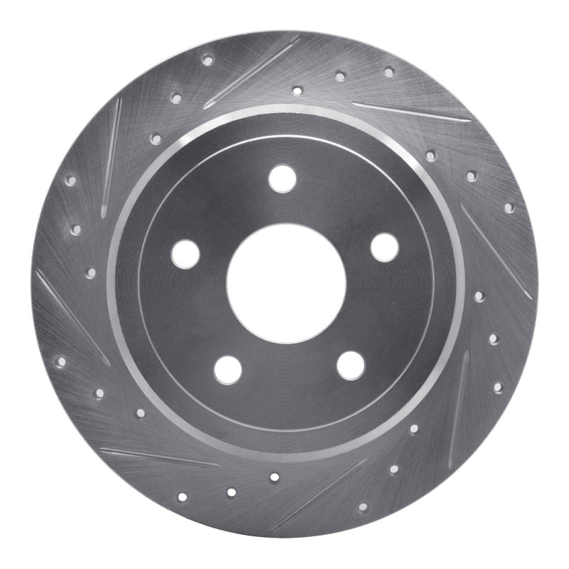 R1 Concepts R1 05-10 Jeep Commander Rear Left Drilled & Slotted Silver Brake Rotor