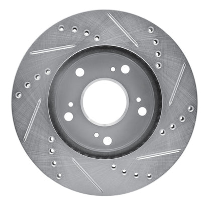 R1 Concepts R1 12-15 Acura ILX Front Left Drilled & Slotted Silver Brake Rotor