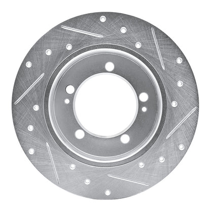 R1 Concepts R1 90-94 Eagle TALON Rear Left Drilled & Slotted Silver Brake Rotor