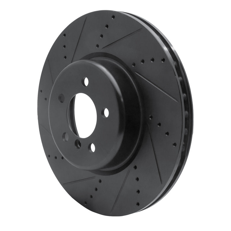 R1 Concepts R1 13-20 BMW 440I Gran Coupe Front Left Drilled & Slotted Black Brake Rotor
