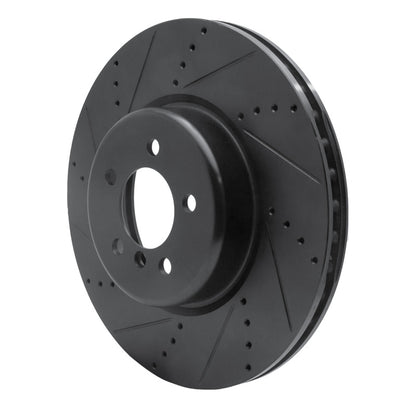 R1 Concepts R1 13-20 BMW 440I Gran Coupe Front Left Drilled & Slotted Black Brake Rotor