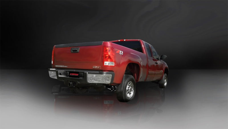 CORSA Performance Corsa 11-13 GMC Sierra 6.0L V8 3in Cat-Back Single Side w Twin 4in Black Pro-Series Tips