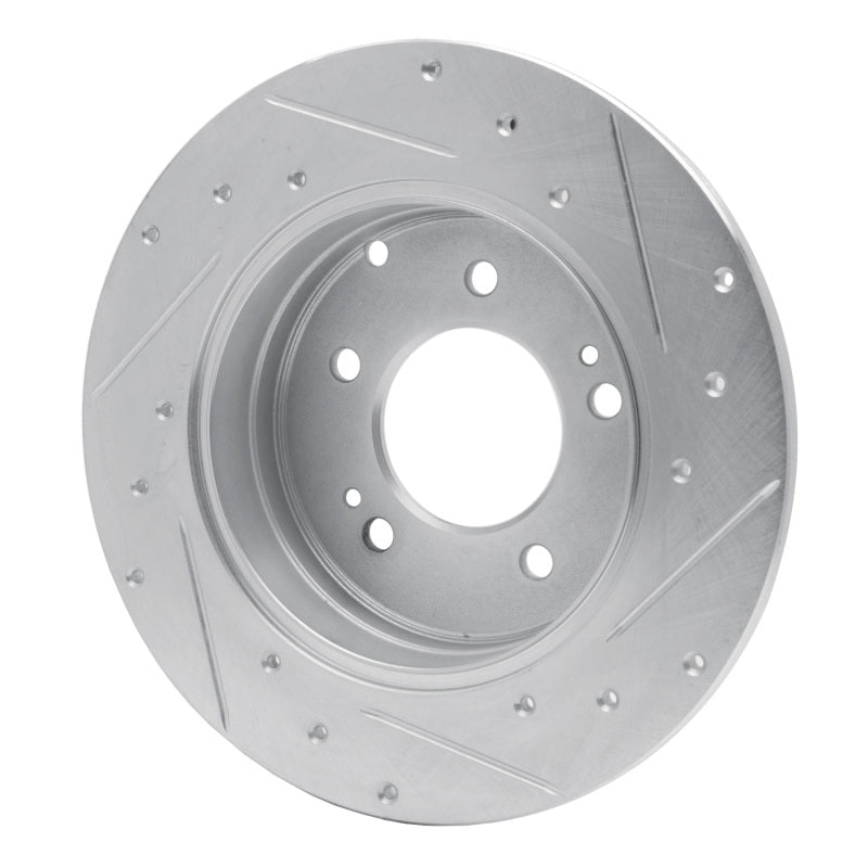R1 Concepts R1 05-20 Hyundai TUCSON Rear Left Drilled & Slotted Silver Brake Rotor
