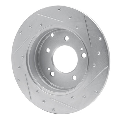 R1 Concepts R1 05-20 Hyundai TUCSON Rear Left Drilled & Slotted Silver Brake Rotor