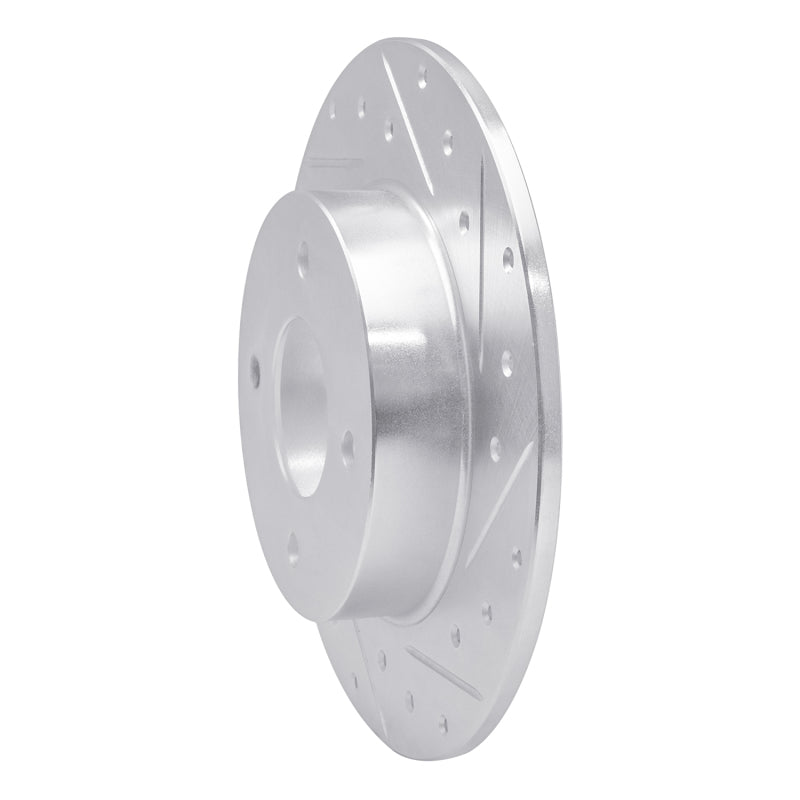 R1 Concepts R1 04-06 Nissan Sentra Rear Right Drilled & Slotted Silver Brake Rotor