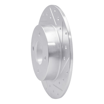 R1 Concepts R1 04-06 Nissan Sentra Rear Right Drilled & Slotted Silver Brake Rotor