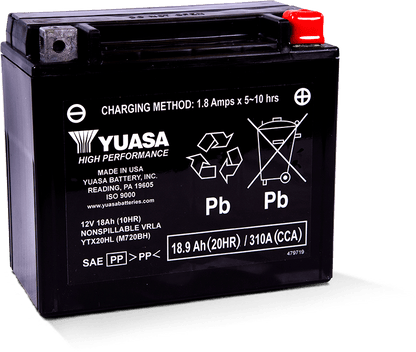 Yuasa Battery Yuasa YTX20HL Maintenance Free AGM 12-Volt Battery