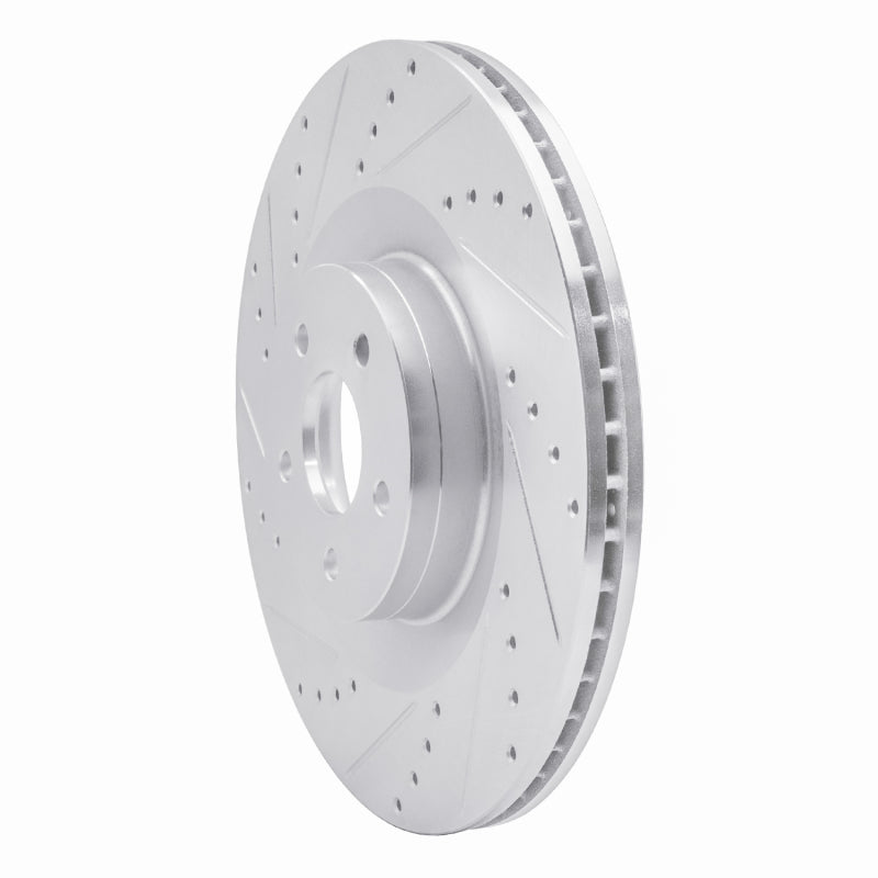 R1 Concepts R1 16-18 Ford Focus Front Left Drilled & Slotted Silver Brake Rotor