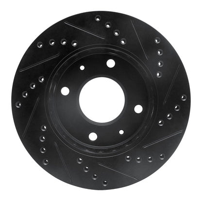 R1 Concepts R1 01-03 Hyundai Sonata Front Left Drilled & Slotted Black Brake Rotor