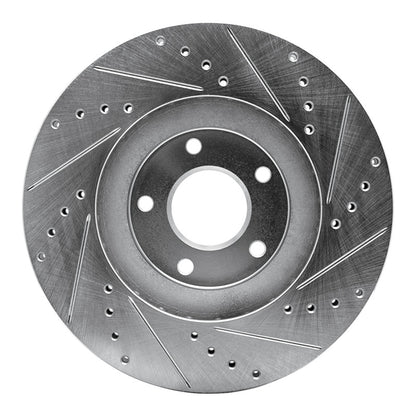 R1 Concepts R1 03-05 Nissan Murano Front Left Drilled & Slotted Silver Brake Rotor