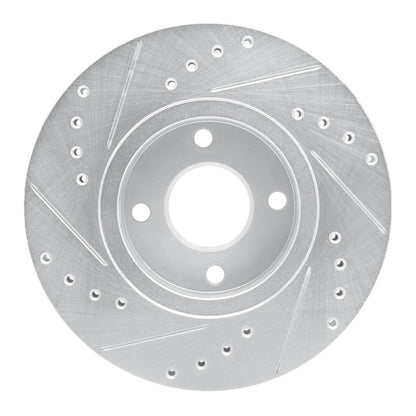 R1 Concepts R1 98-04 Ford CONTOUR Front Right Drilled & Slotted Silver Brake Rotor