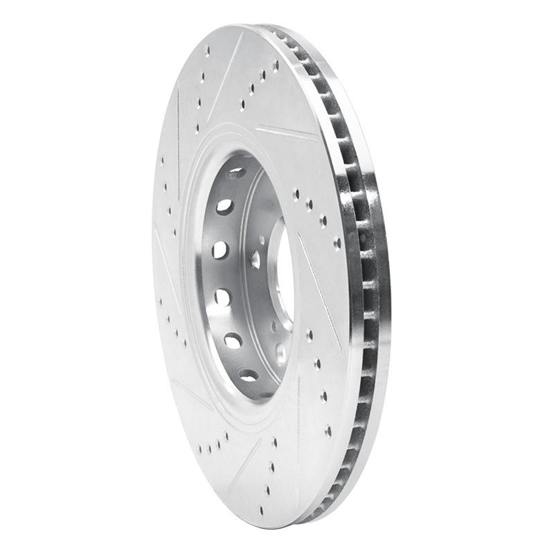 R1 Concepts R1 14-20 Acura RLX Front Right Drilled & Slotted Silver Brake Rotor