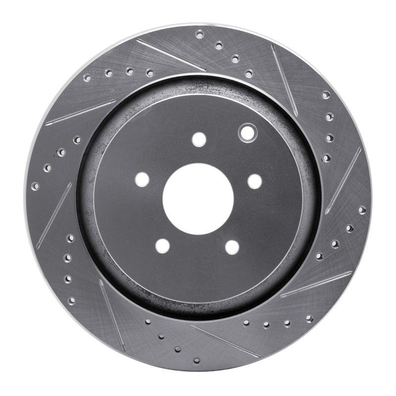 R1 Concepts R1 09-24 Infiniti Q70 Rear Right Drilled & Slotted Silver Brake Rotor