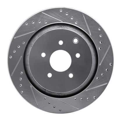 R1 Concepts R1 09-24 Infiniti Q70 Rear Right Drilled & Slotted Silver Brake Rotor