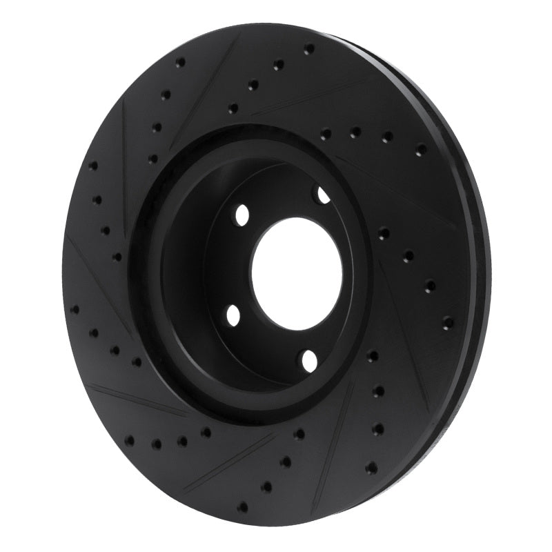 R1 Concepts R1 97-01 Cadillac CATERA Front Right Drilled & Slotted Black Brake Rotor