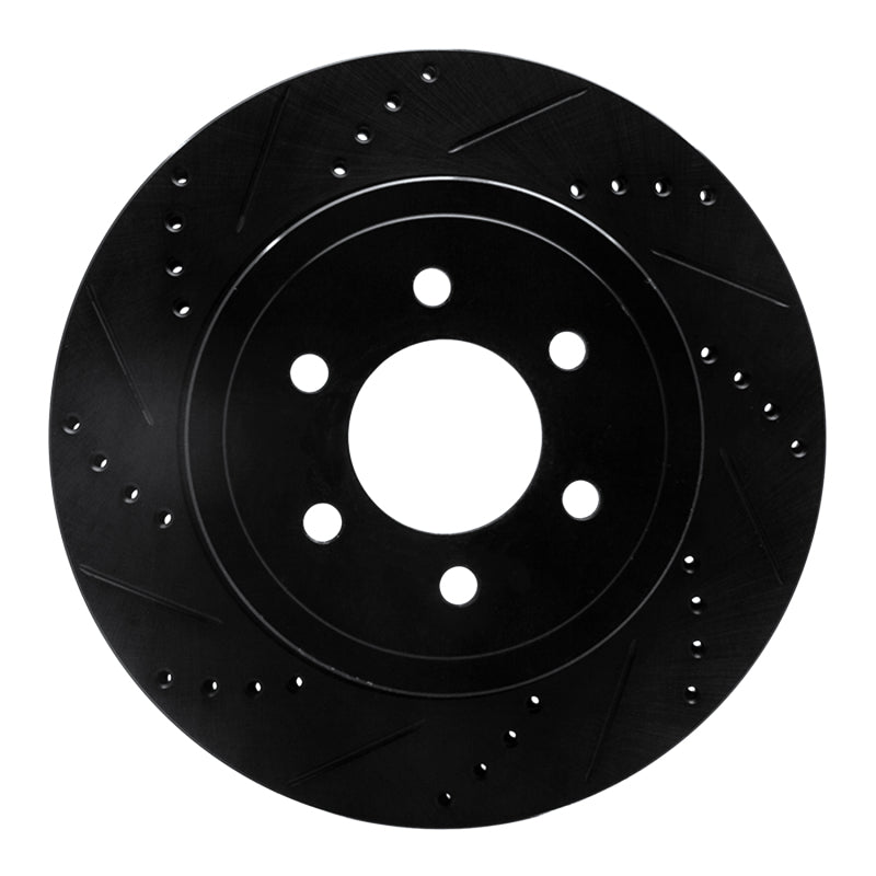 R1 Concepts R1 03-04 Dodge Dakota 4WD Front Left Drilled & Slotted Black Brake Rotor
