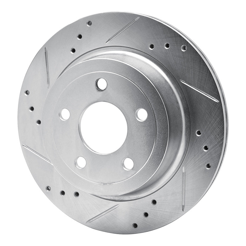 R1 Concepts R1 08-10 Chevrolet COBALT Rear Left Drilled & Slotted Silver Brake Rotor