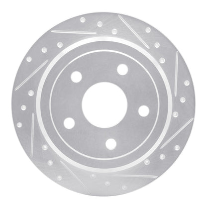 R1 Concepts R1 2007-2018 Jeep Wrangler Rear Right Drilled & Slotted Silver Brake Rotor