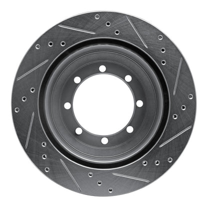 R1 Concepts R1 99-04 Ford F-350 Super Duty 4WD Rear Left Drilled & Slotted Silver Brake Rotor