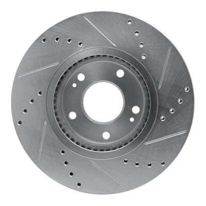 R1 Concepts R1 07-09 Hyundai SANTA FE Front Left Drilled & Slotted Silver Brake Rotor