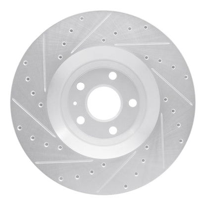 R1 Concepts R1 08-11 Audi TT Quattro Front Right Drilled & Slotted Silver Brake Rotor