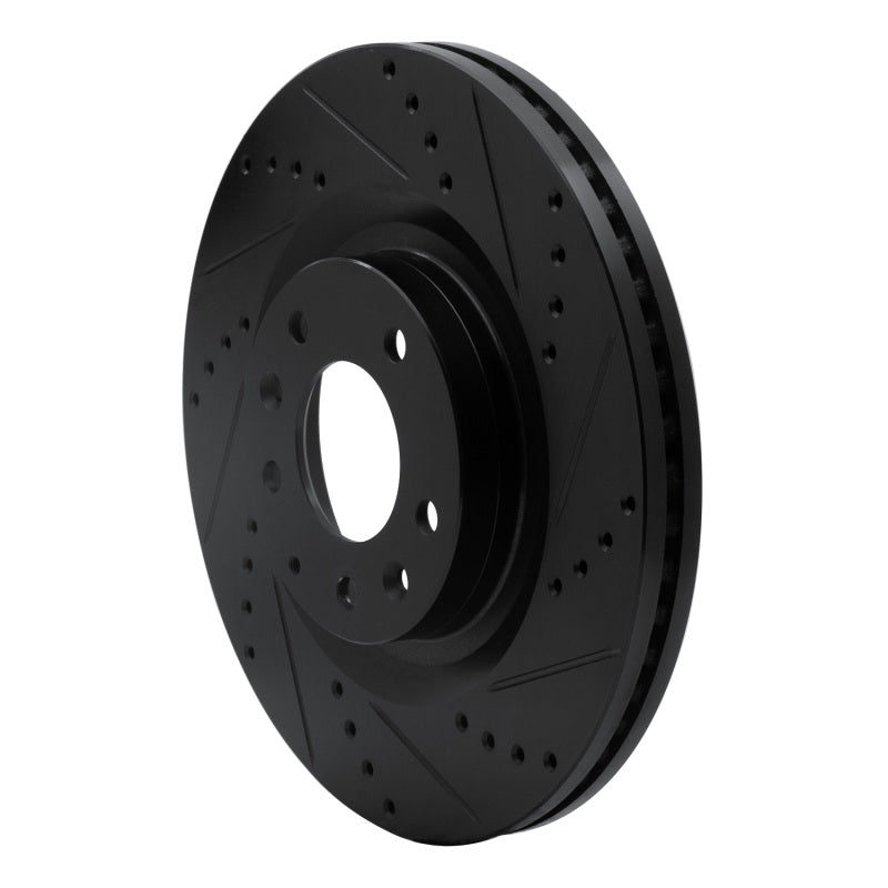 R1 Concepts R1 07-15 Mazda CX-9 Front Right Drilled & Slotted Black Brake Rotor