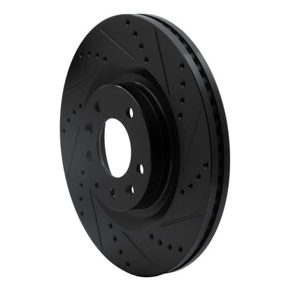 R1 Concepts R1 07-15 Mazda CX-9 Front Right Drilled & Slotted Black Brake Rotor