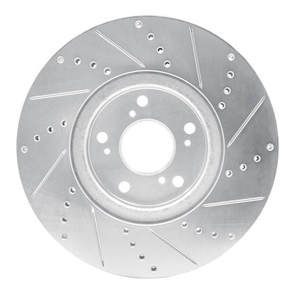 R1 Concepts R1 04-08 Acura TL Front Left Drilled & Slotted Silver Brake Rotor