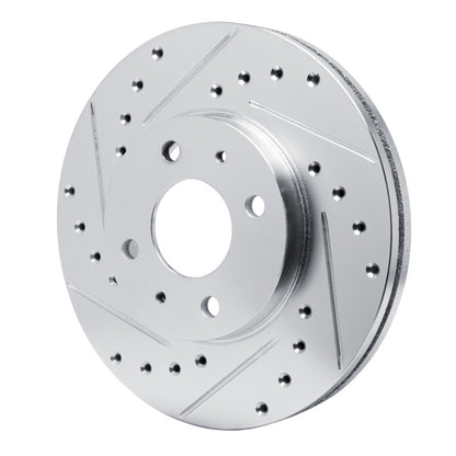 R1 Concepts R1 91-94 Nissan SENTRA Front Left Drilled & Slotted Silver Brake Rotor