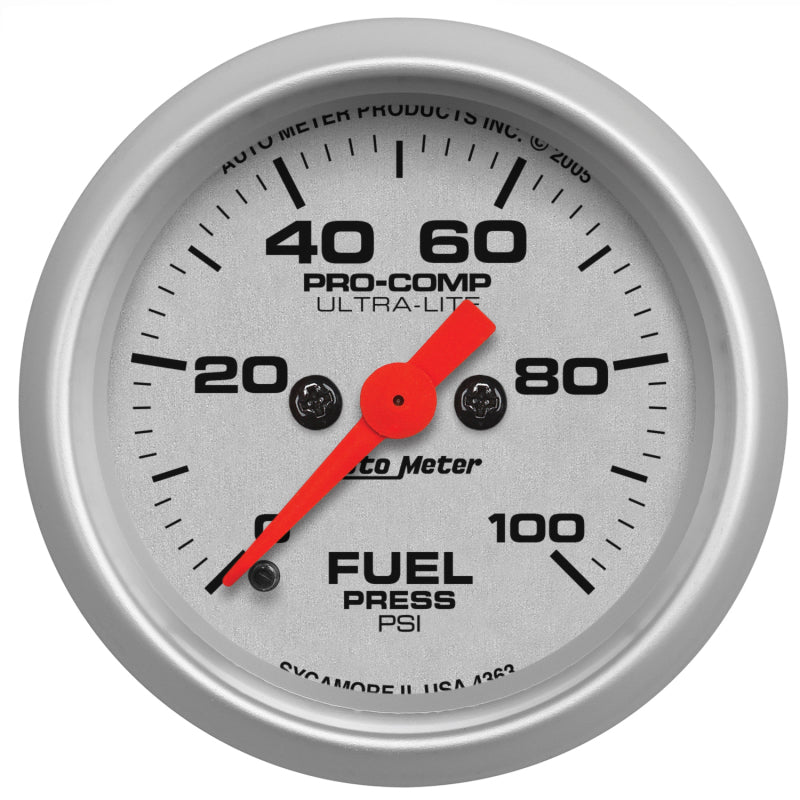 Autometer Ultra-Lite 52mm 0-100 PSI Electronic Fuel Pressure Gauge