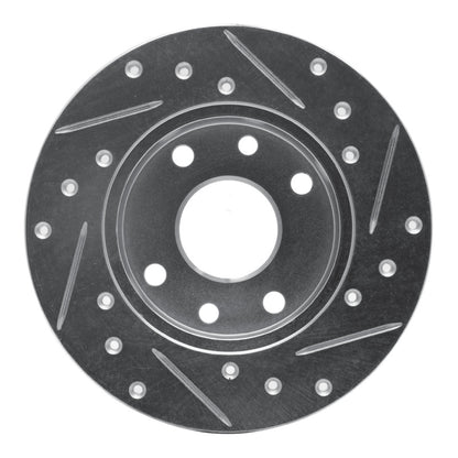 R1 Concepts R1 85-89 Chevrolet SPECTRUM Front Left Drilled & Slotted Silver Brake Rotor