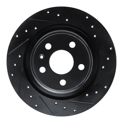 R1 Concepts R1 18-25 Volvo XC60 Rear Right Drilled & Slotted Black Brake Rotor