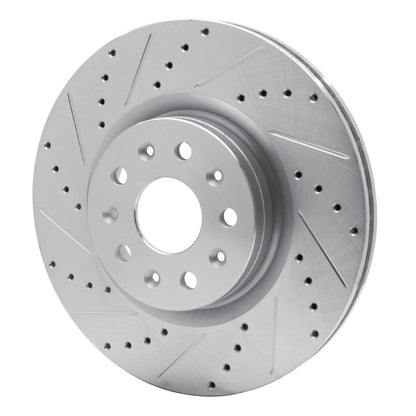 R1 Concepts R1 14-25 Cadillac CT5 Front Left Drilled & Slotted Silver Brake Rotor