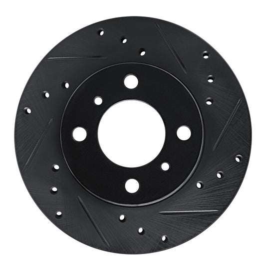 R1 Concepts R1 92-00 Dodge COLT Front Right Drilled & Slotted Black Brake Rotor