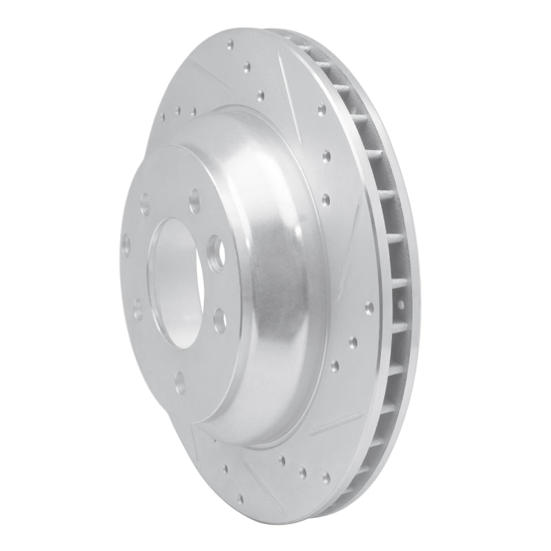 R1 Concepts R1 03-18 Audi Q7 Rear Right Drilled & Slotted Silver Brake Rotor