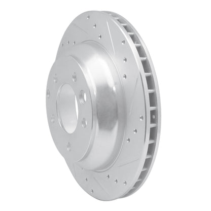 R1 Concepts R1 03-18 Audi Q7 Rear Right Drilled & Slotted Silver Brake Rotor