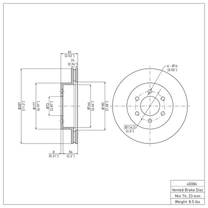 DFC 97-02 Dodge Dakota RWD Front GeoSPEC Coated Rotor