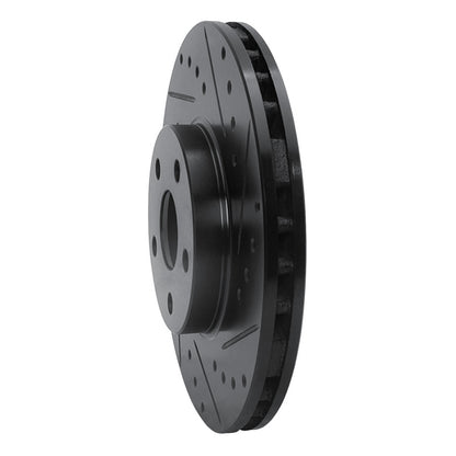 R1 Concepts R1 87-91 Lexus ES250 Front Right Drilled & Slotted Black Brake Rotor