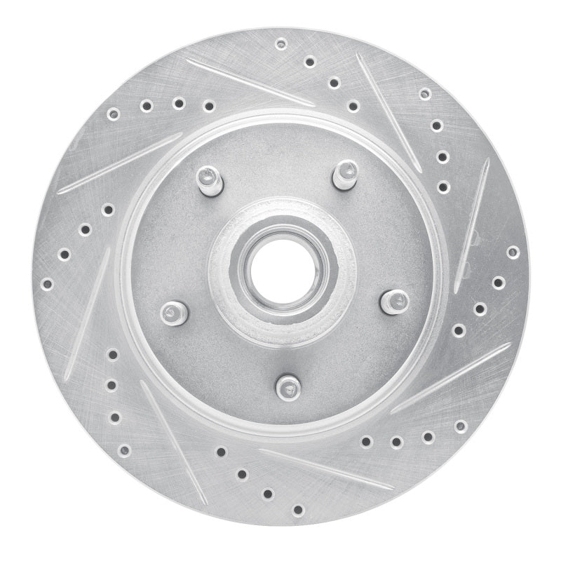 R1 Concepts R1 00-04 Ford F-150 RWD Front Right Drilled & Slotted Silver Brake Rotor
