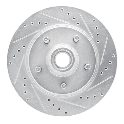 R1 Concepts R1 00-04 Ford F-150 RWD Front Right Drilled & Slotted Silver Brake Rotor