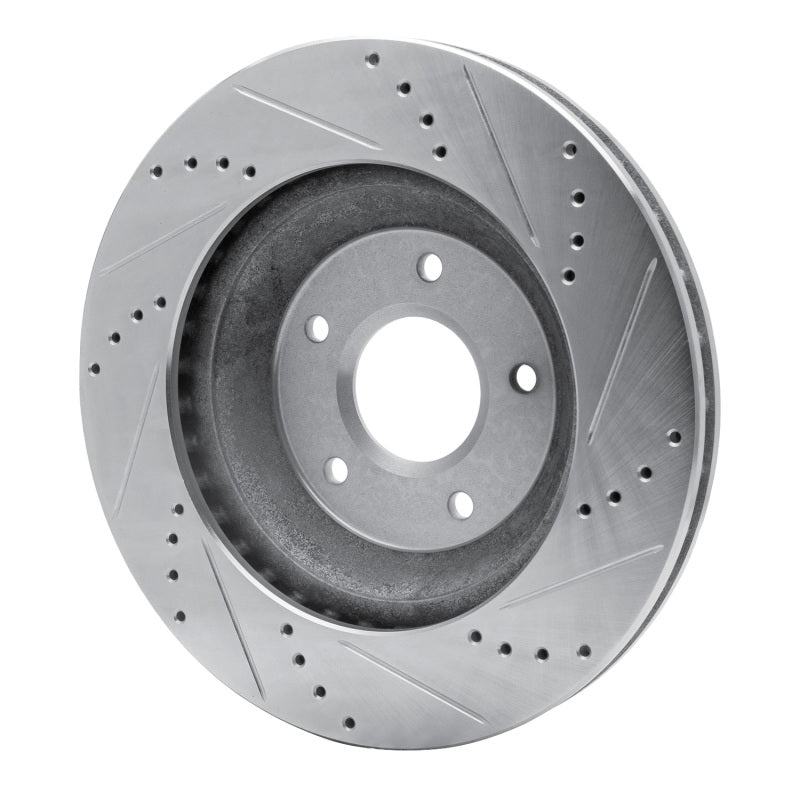 R1 Concepts R1 88-96 Chevrolet Corvette Right Front Drilled & Slotted Silver Brake Rotor
