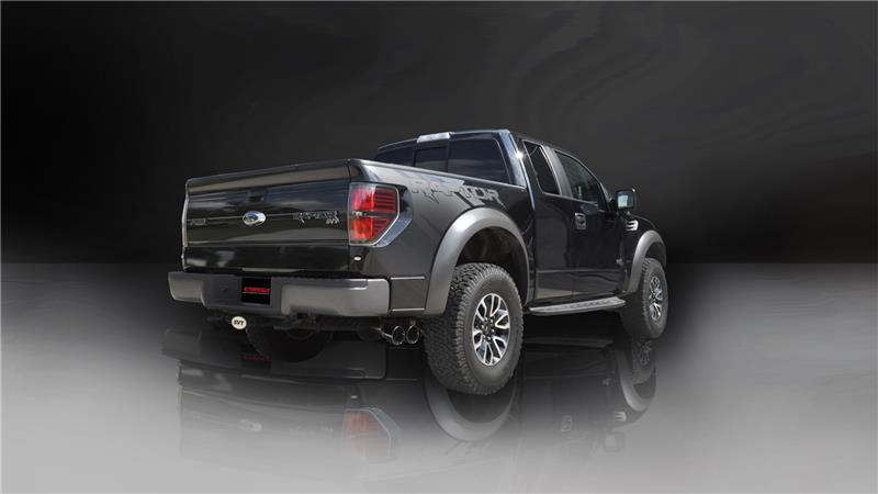 CORSA Performance Corsa 2011-2014 Ford F-150 Raptor 6.2L V8 133in Wheelbase Black Xtreme Cat-Back Exhaust