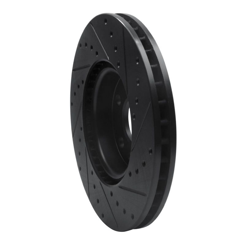 R1 Concepts R1 07-18 Land Rover Range Rover Evoque Front Left Drilled & Slotted Black Brake Rotor